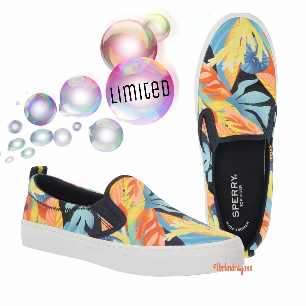 Sperry UnderWater Corals Women's Slipon Canvas Sneaker 🌟 NWT 💕 LIMITED EDITION - Picture 2 of 16